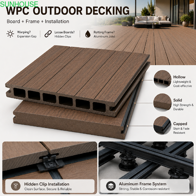Harga yang bagus Panduan Ketahanan Cuaca, Stabilitas UV, dan Pudar Warna Decking WPC Outdoor Solid on line