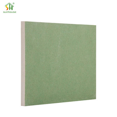 Densitas Tinggi Water Resistant Gypsum Plaster Board 9mm 4x8ft Untuk Langit-langit / Partisi Sistem