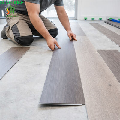 SPC Rigid Core Vinyl Plank Flooring dengan Peringkat Kelas 33/42, Lapisan Aus 0,3-0,7mm, dan Klasifikasi Kebakaran Bfl-s1