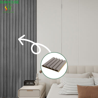 Harga yang bagus Panel Dinding WPC Berongga Timbul 3D Butir Kayu untuk Aplikasi Dinding Luar Ruangan Dalam Ruangan on line