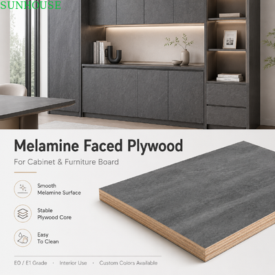 Panel Furnitur Kayu Lapis Melamin Laminasi Potongan Bersih untuk Pembuatan Lemari Pengeboran Perutean dan Pelapisan Tepi