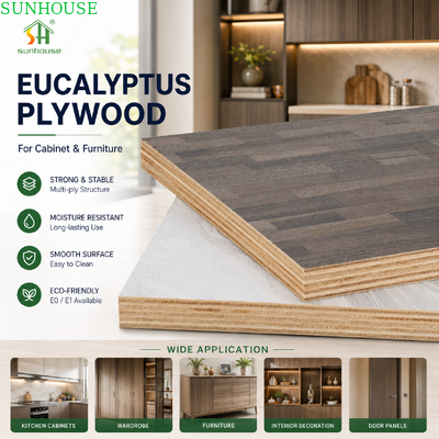 Dekoratif Melamin Plywood Measuring Warna Konsistensi Gandum Kayu untuk Kabinet Pintu Lemari dan Produksi Perabotan Khusus
