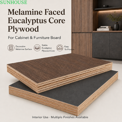 18mm Melamin Menghadapi Plywood Papan Furnitur Pengikat Kuat untuk Lemari Lemari dan furnitur interior