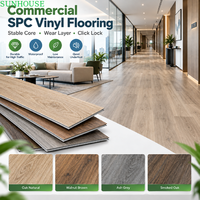 Harga yang bagus Premium SPC Click Lock Flooring dengan Precision Milling System untuk instalasi yang stabil dan proyek komersial on line